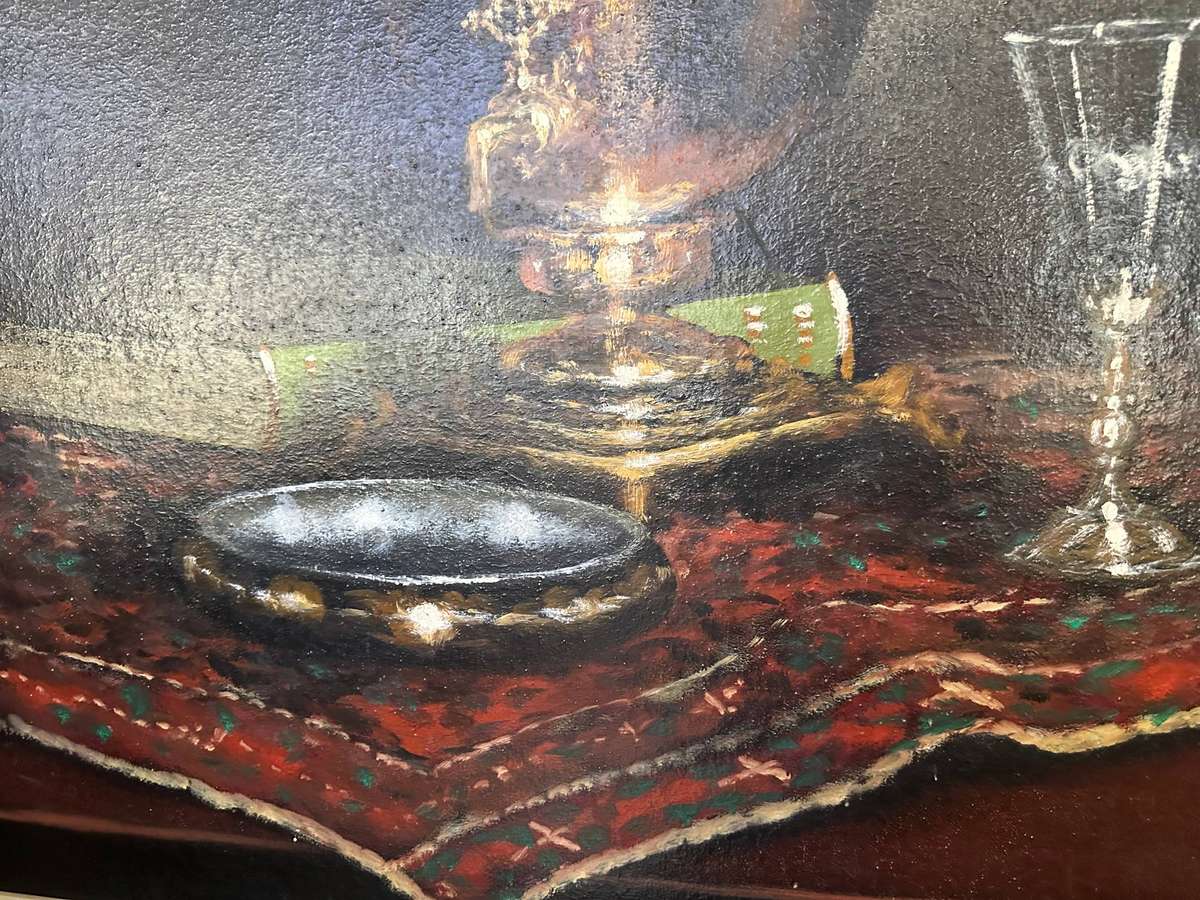 A stunning Denzil Herring still life oil painting