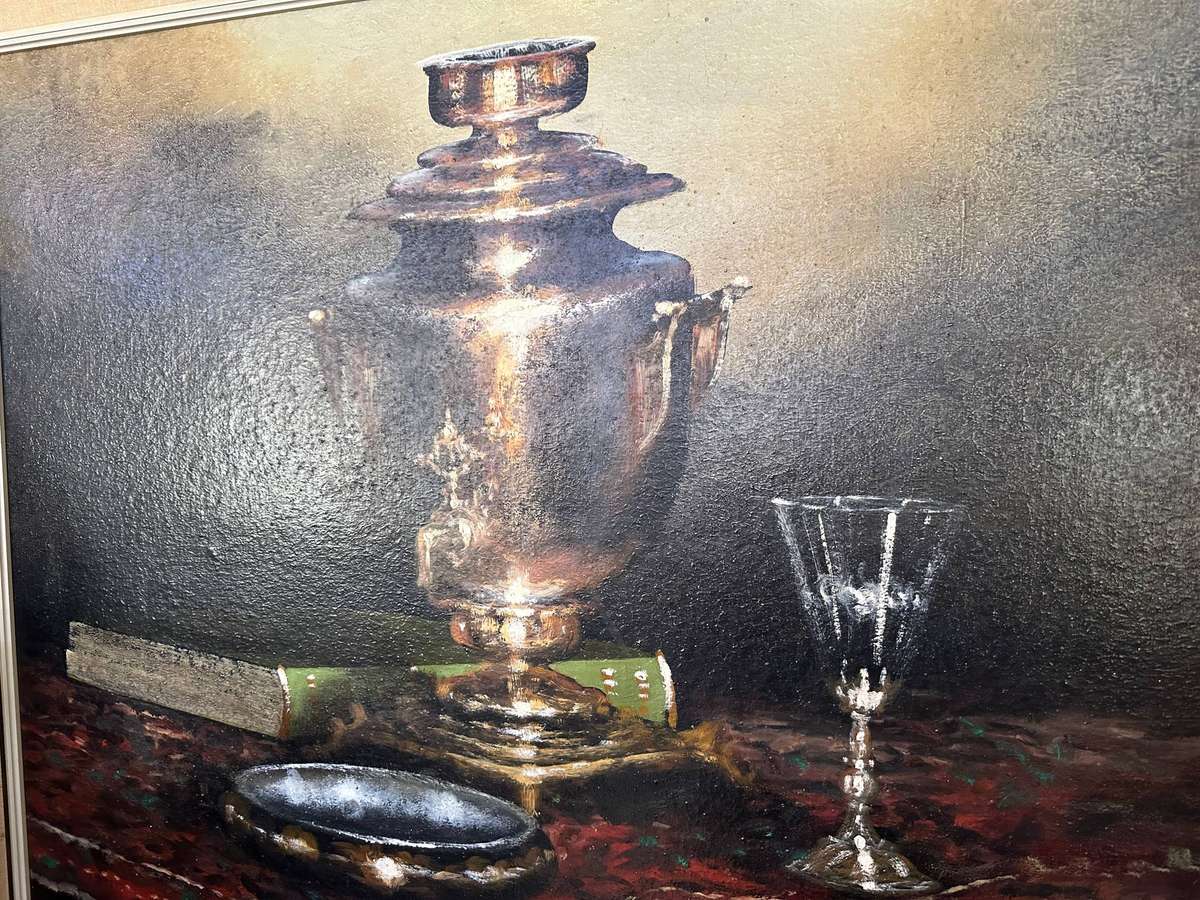 A stunning Denzil Herring still life oil painting