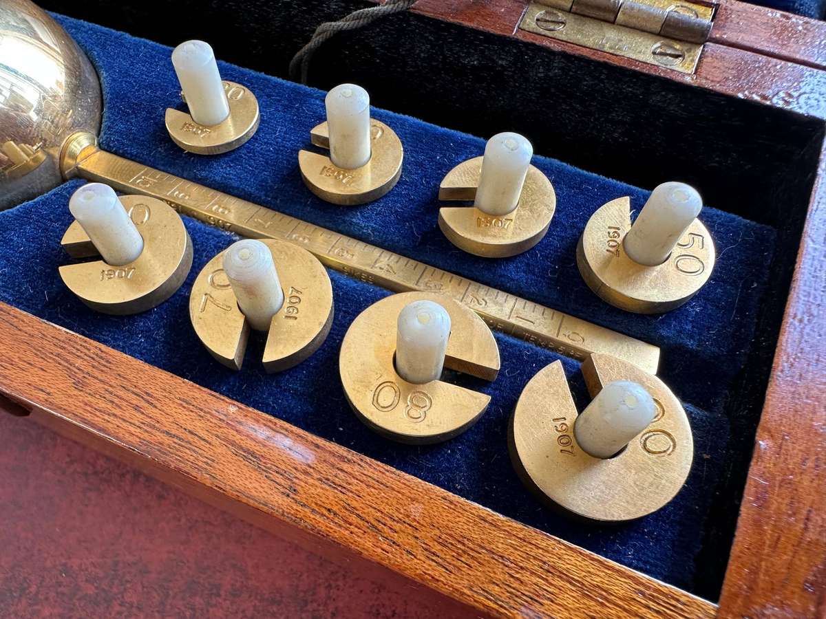 A cool antique hydrometer in original storage box