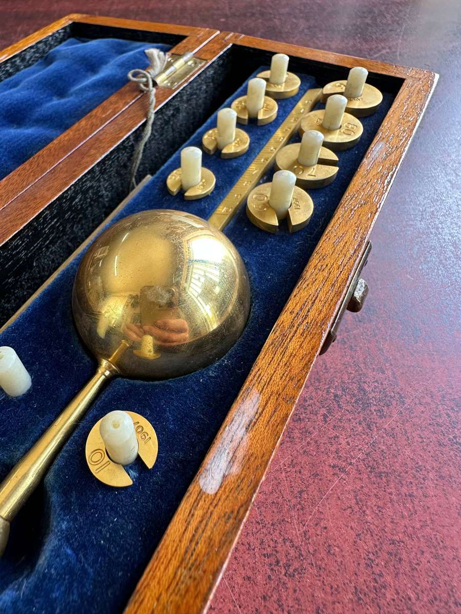 A cool antique hydrometer in original storage box