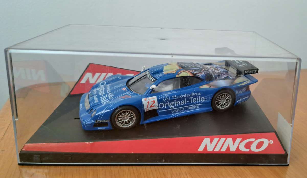 Ninco Mercedes Benz CLK GTR "Original Teile" With Engine Graphics Analogue Slot Car 1/32