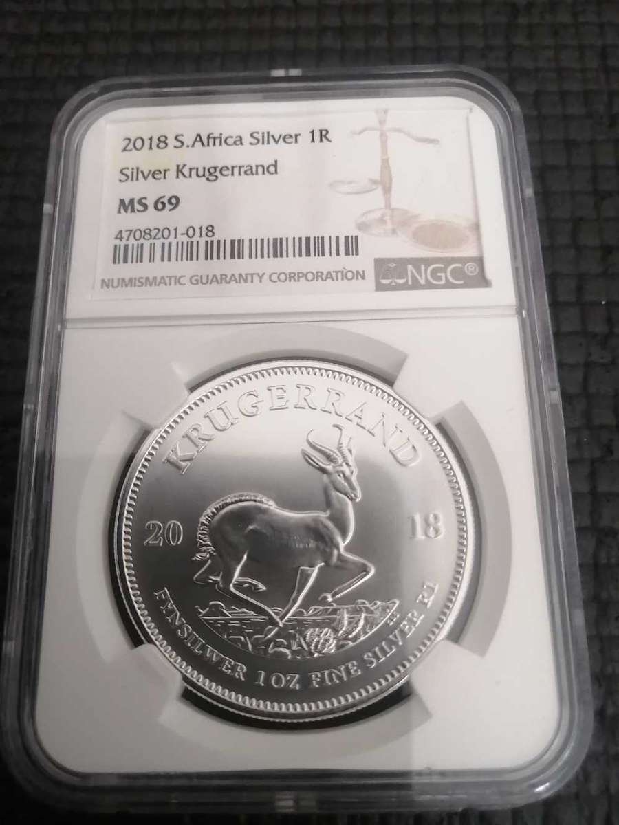 2018 1OZ Silwer Krugerrand MS 69
