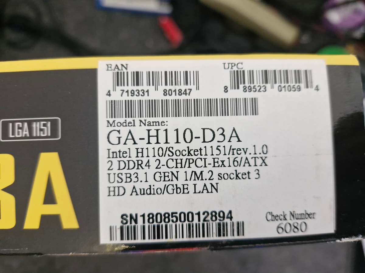 Gigabyte H110, i5 6500T, 8GB Ram combo