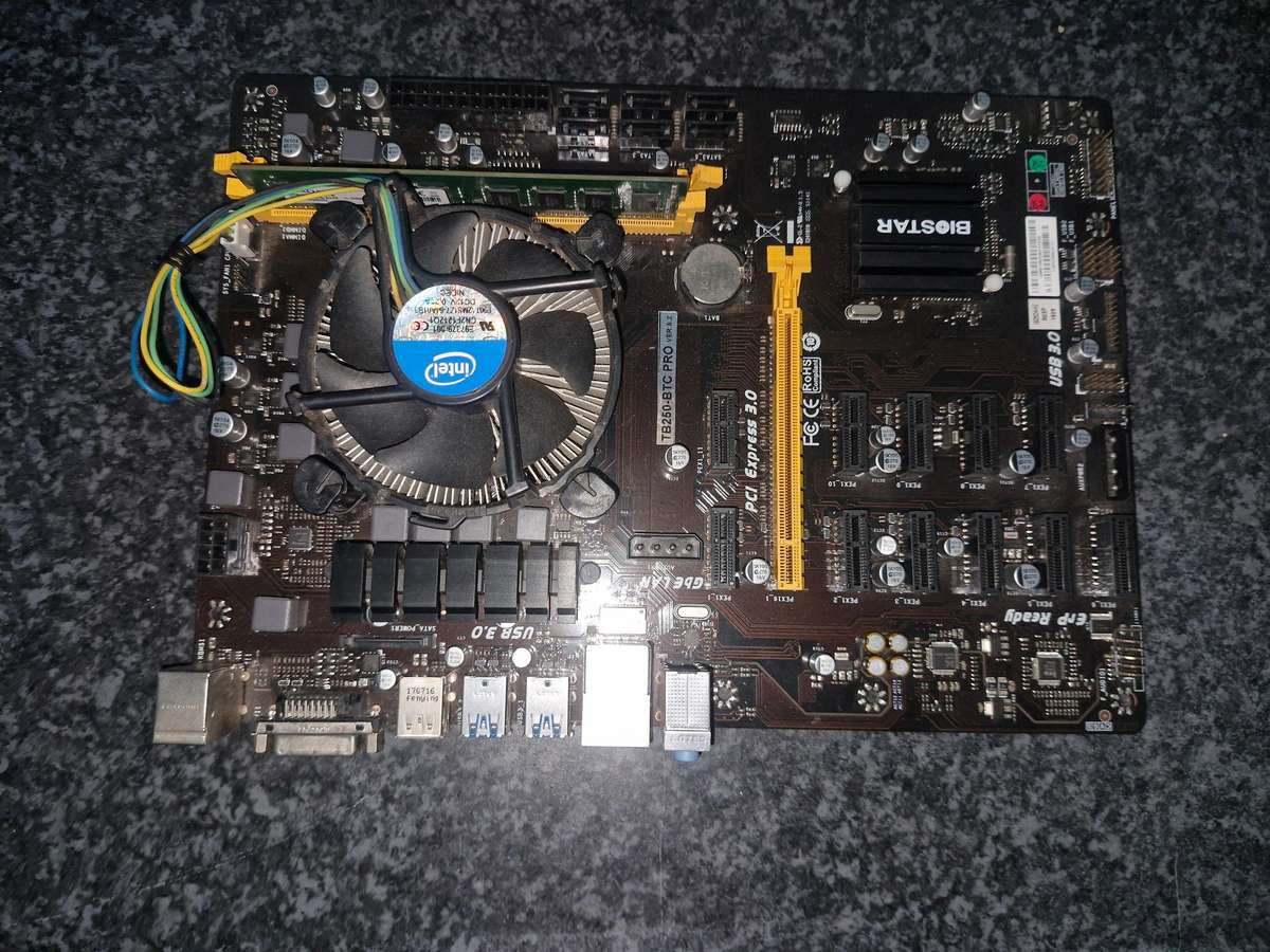Biostar TB250 Motherboard, I3 6100 and 8GB Ram combo