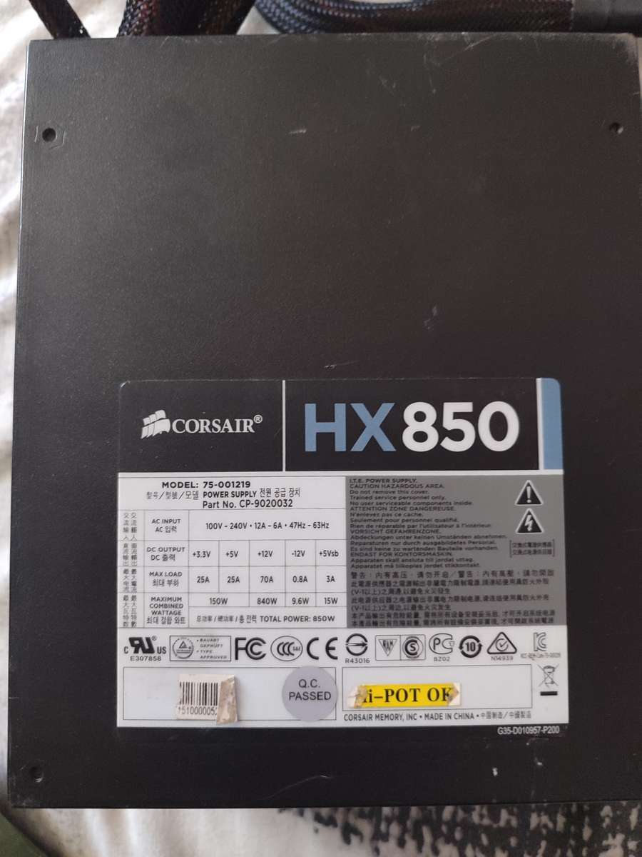 Corsair HX 850 Power Supply - Untested