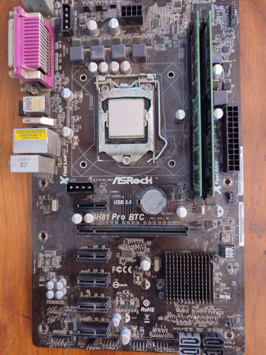 ASRock Motherboard ATX DDR3 1066 LGA 1150 H81 PRO BTC/ Celeron G1840 CPU and 8GB ddr3 Ram