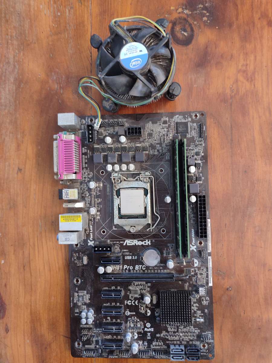 ASRock Motherboard ATX DDR3 1066 LGA 1150 H81 PRO BTC/ Celeron G1840 CPU and 8GB ddr3 Ram