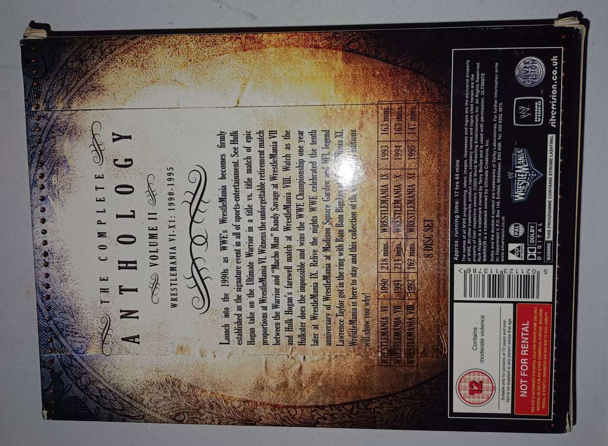 WWE Wrestlemania Complete Anthology  Volumes 1 to 4