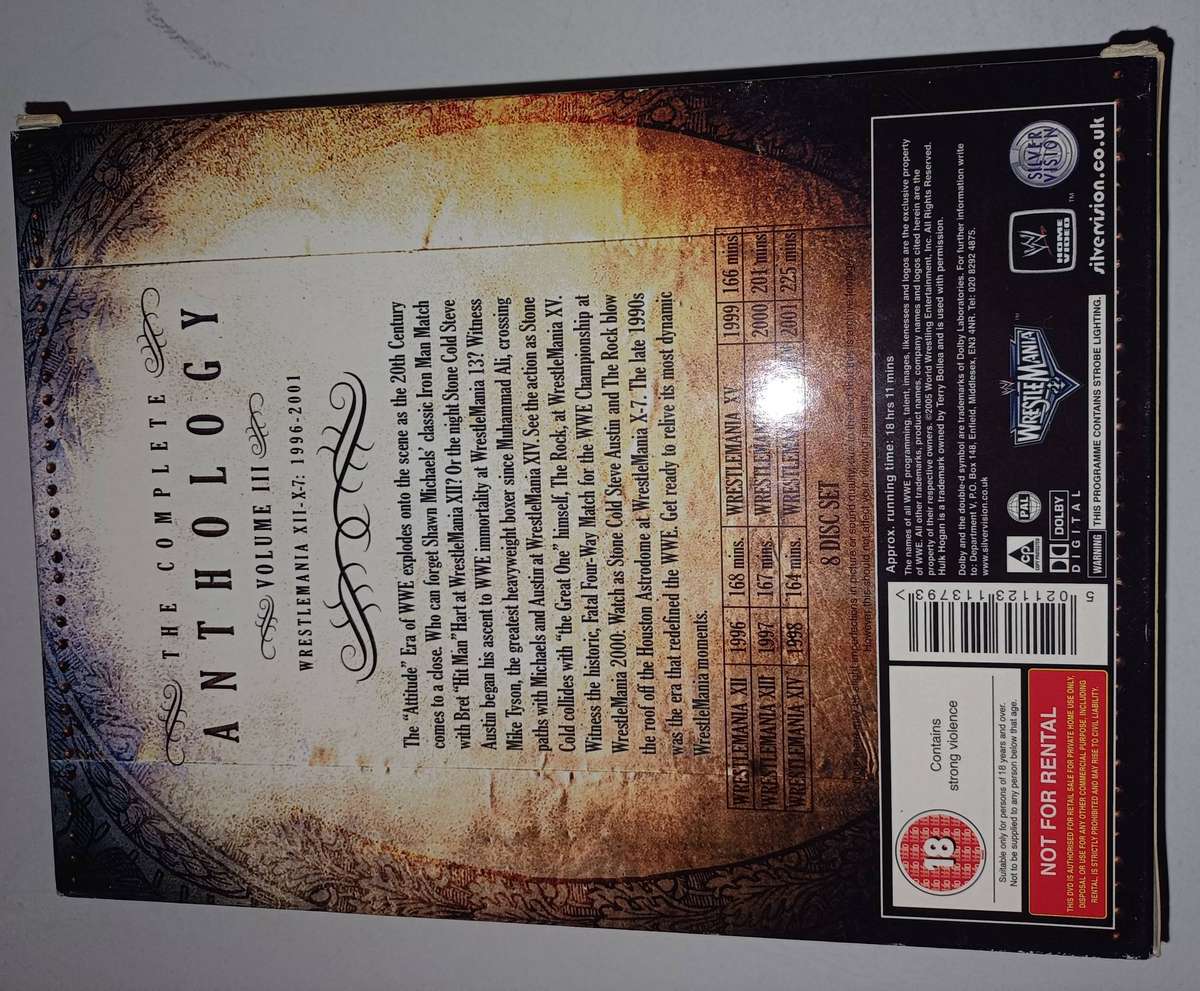 WWE Wrestlemania Complete Anthology  Volumes 1 to 4