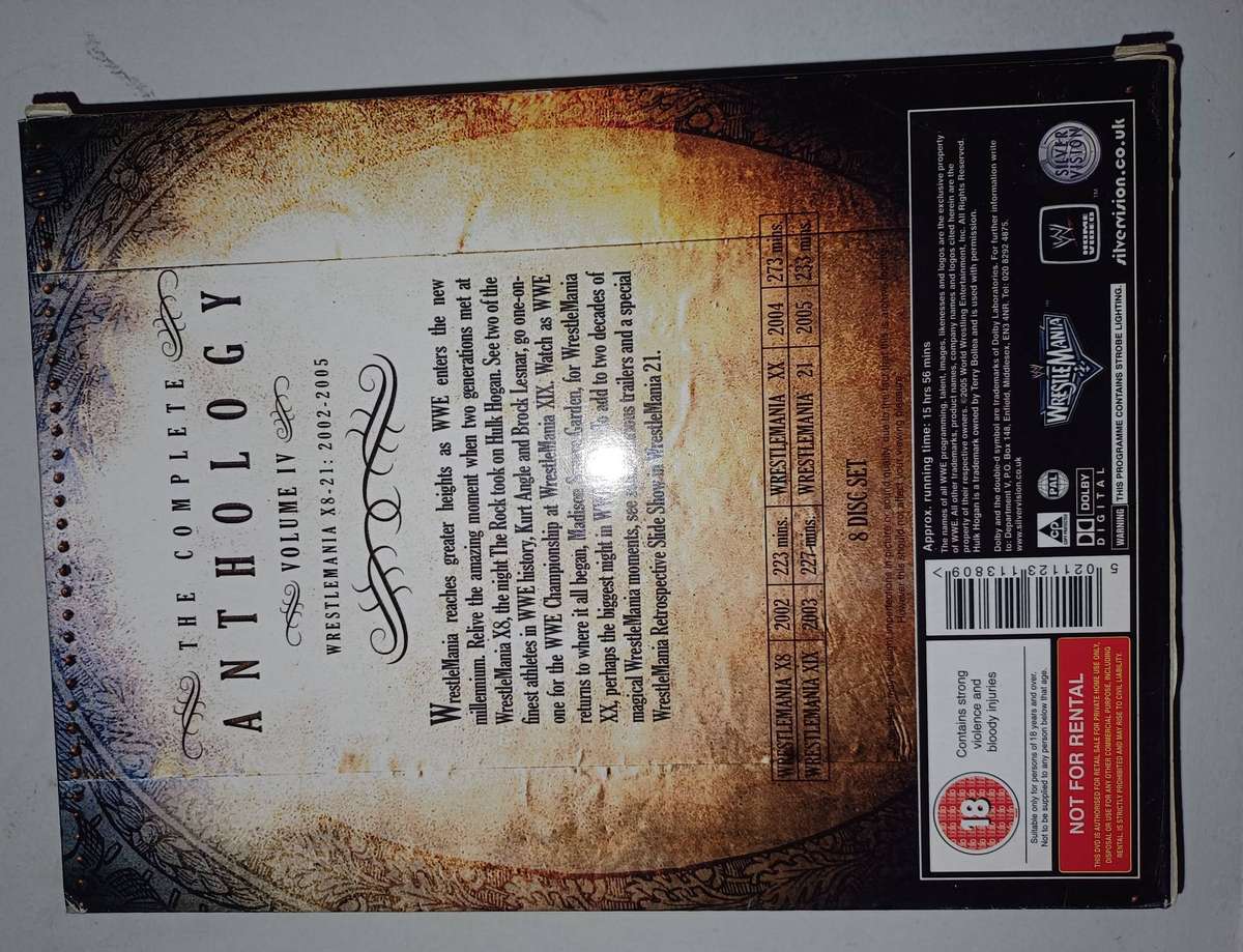 WWE Wrestlemania Complete Anthology  Volumes 1 to 4