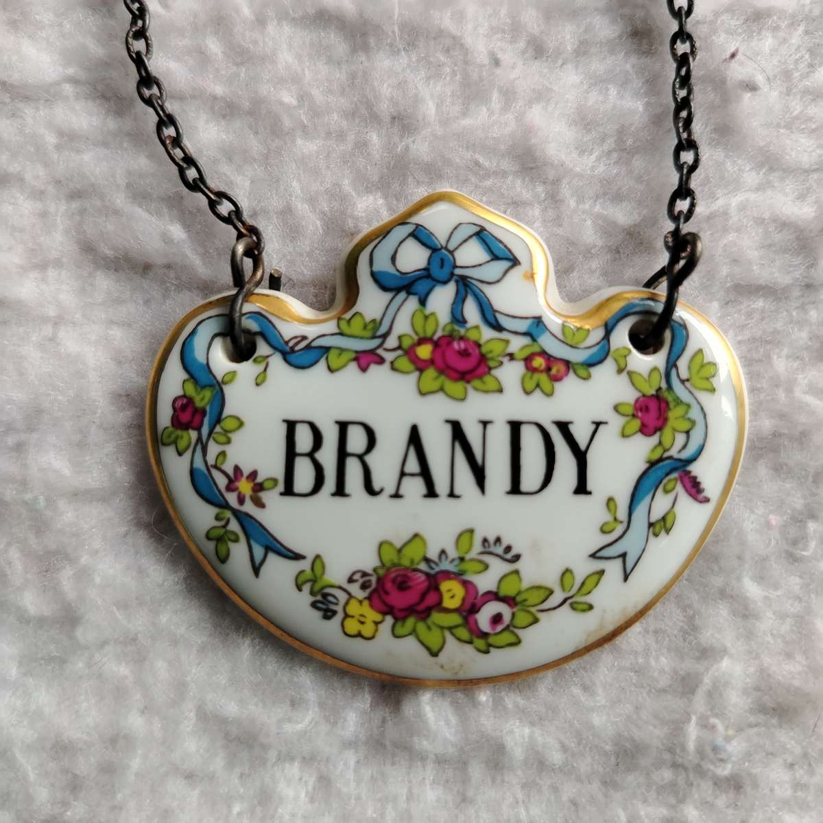 Vintage Brandy Bone China Bottle Label