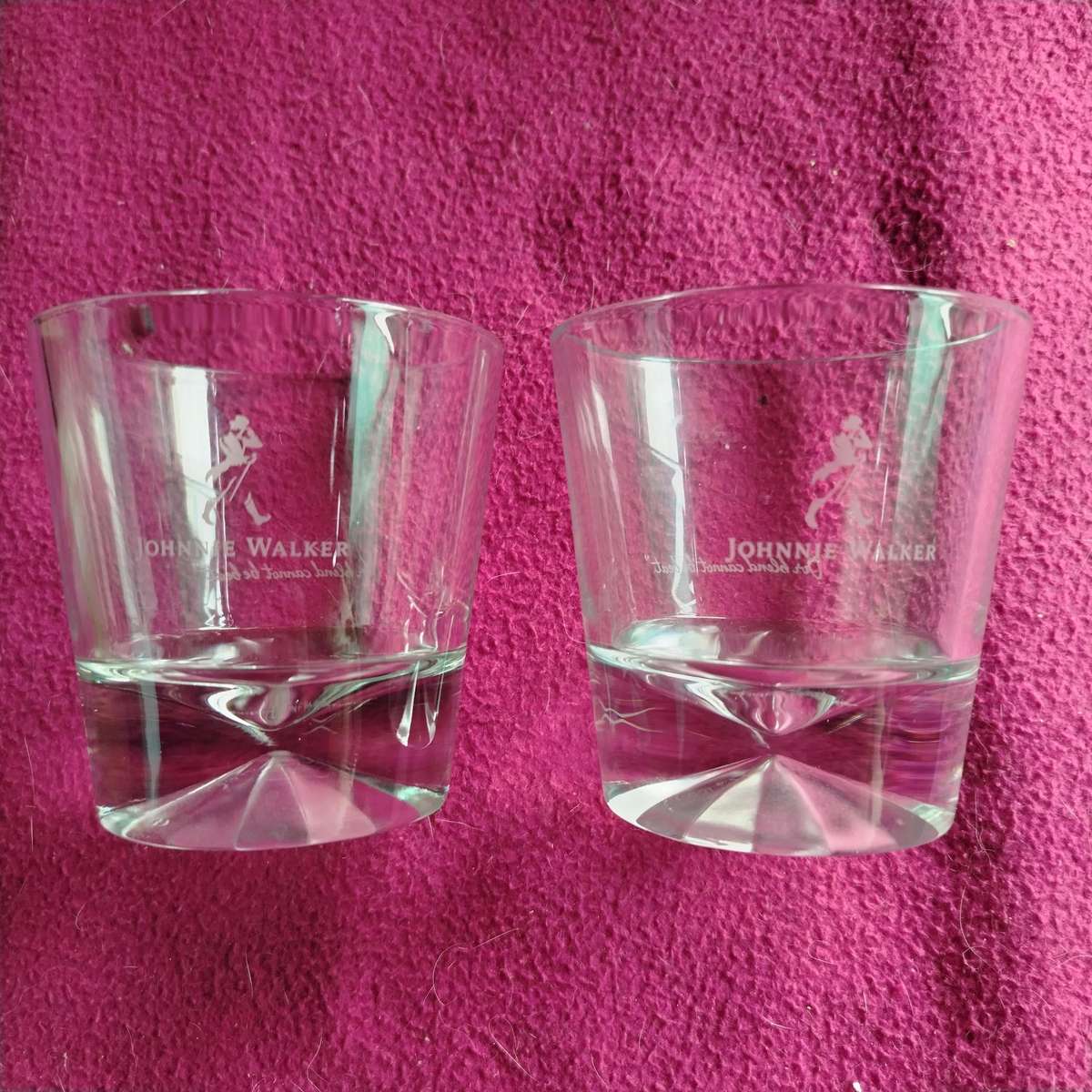 JOHNNIE WALKER DIAMOND SHAPE BOTTOM WHISKEY TUMBLERS