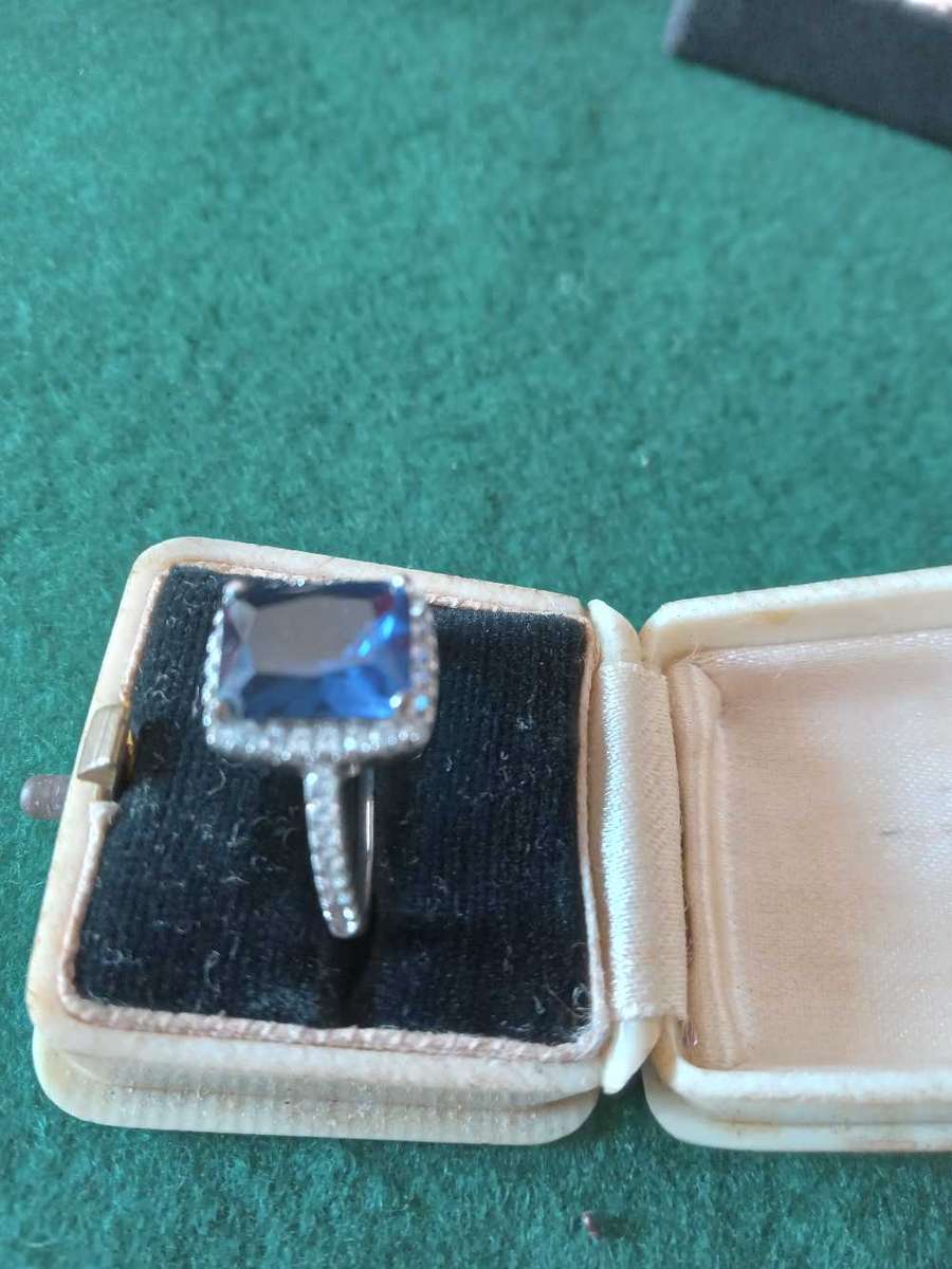 Sterling Silver Blue Gemstone Ring