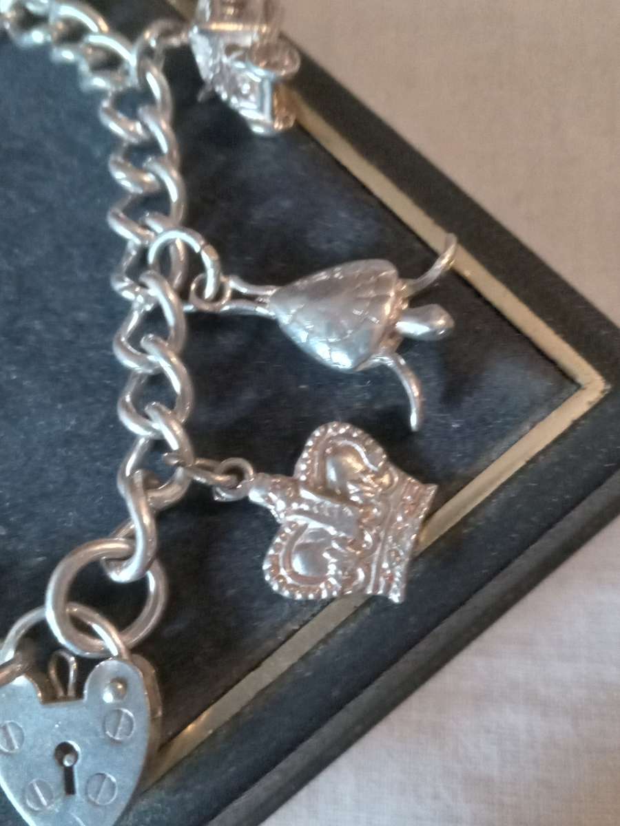 Vintage Sterling Silver Charm Bracelet