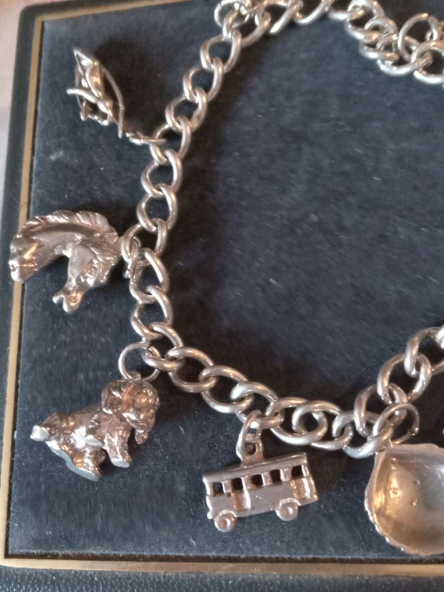 Vintage Sterling Silver Charm Bracelet