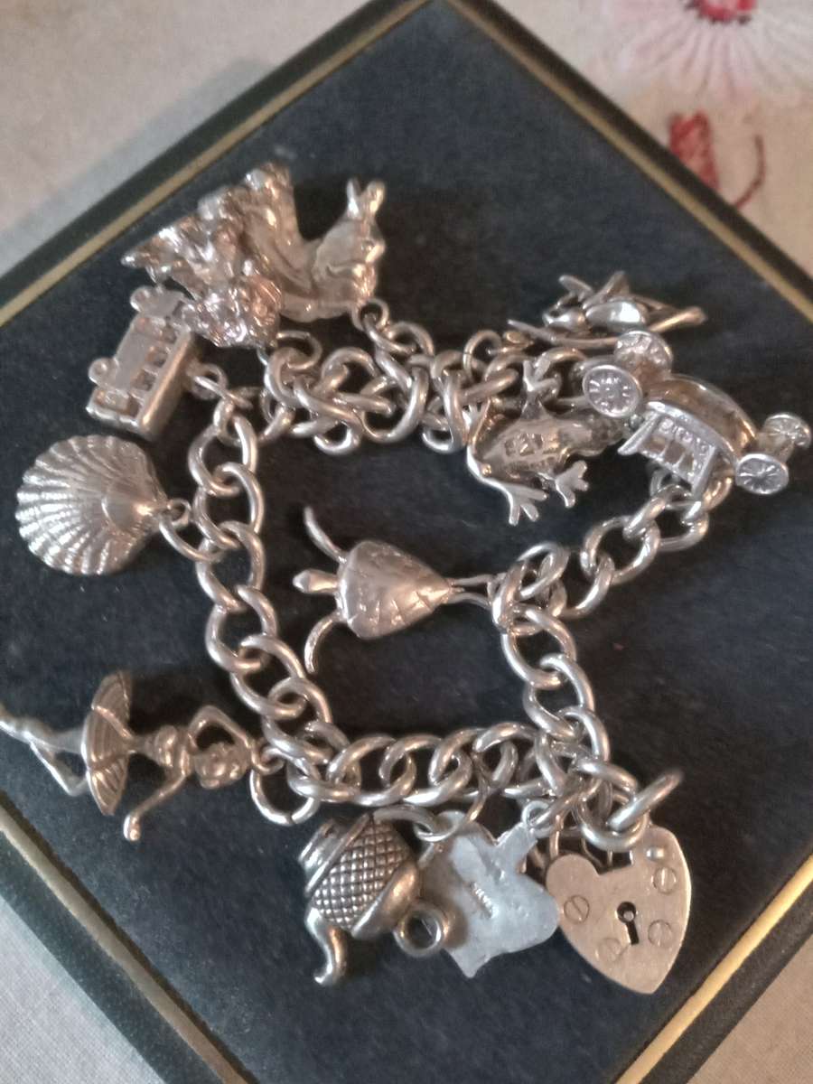 Vintage Sterling Silver Charm Bracelet