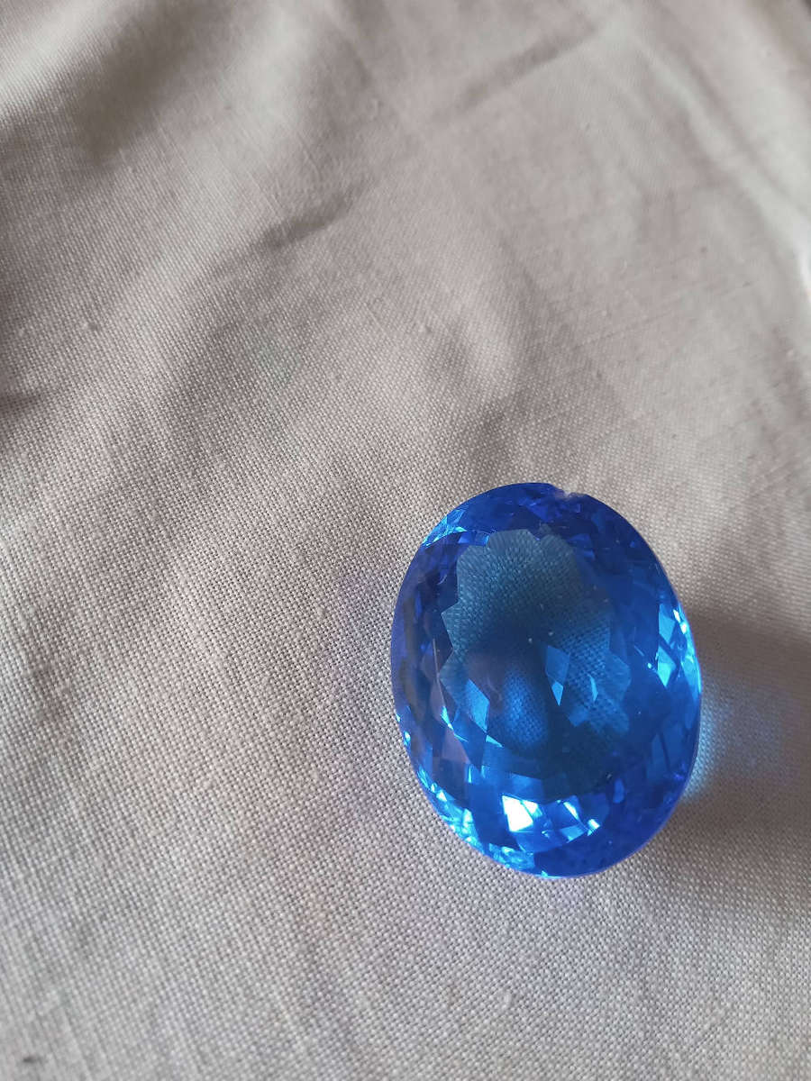 Large Sparkling 78ct Royal Blue Quartz Gemstone