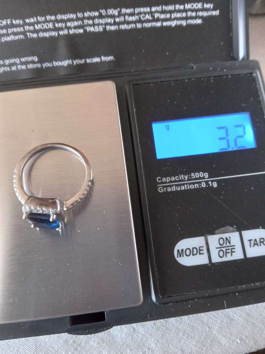 Sterling Silver Blue Gemstone Ring