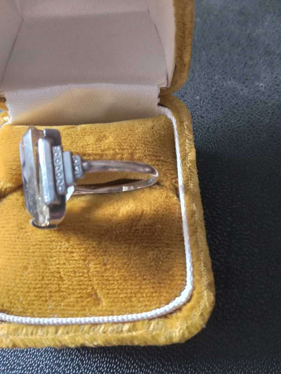 Vintage 9ct Gold 935 Silver And A Genuine Citrine Gemstone Ring