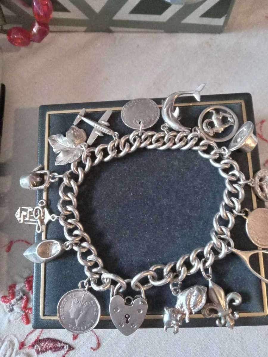 Vintage Sterling Silver Charm Bracelet