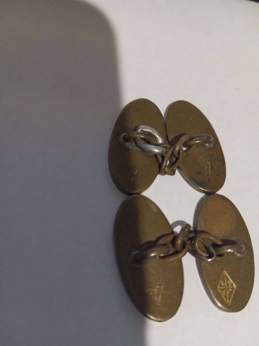 Antique 9ct Rose Gold Front ScottishThistle Cufflinks