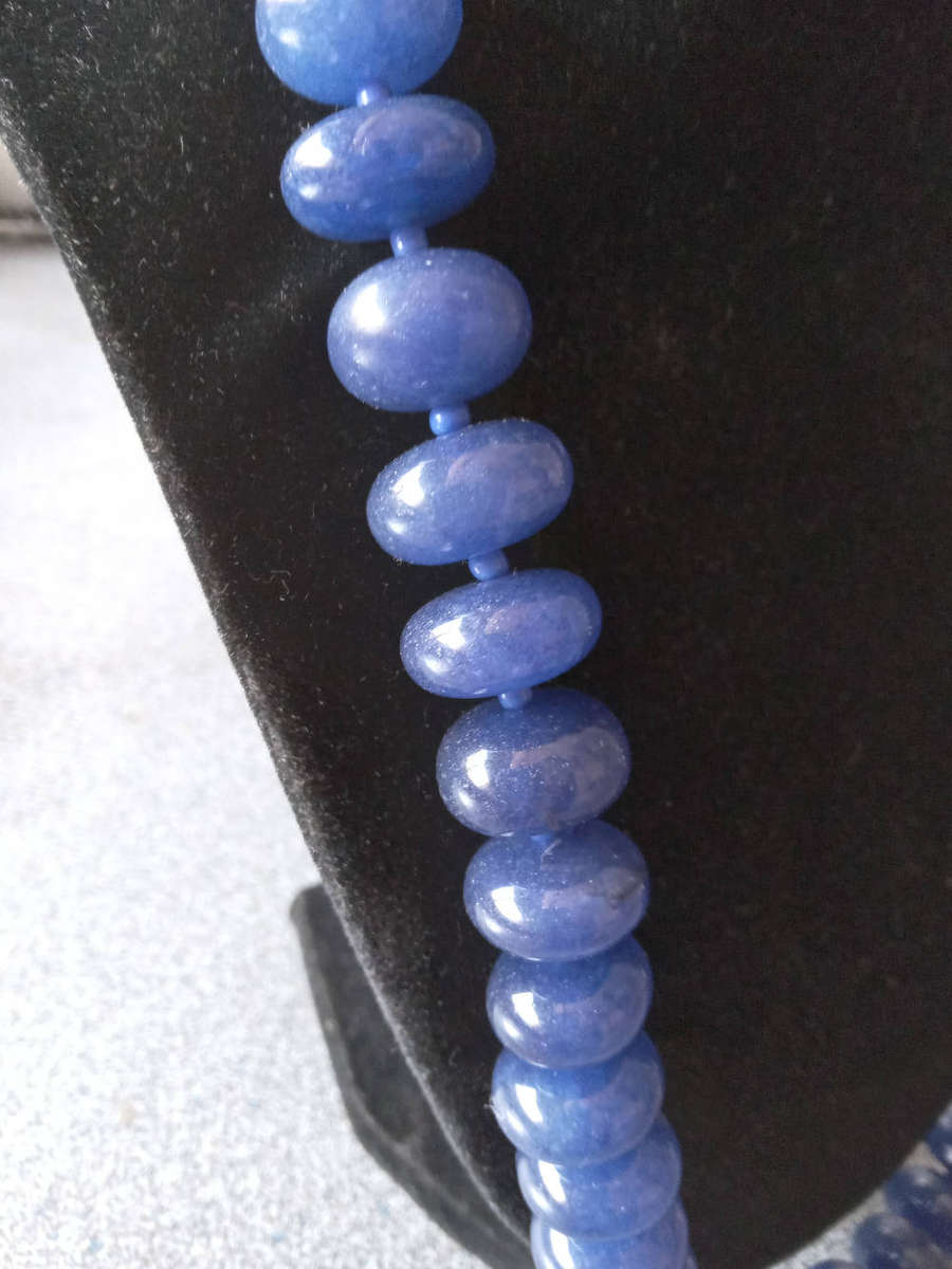 Genuine Blue Sapphire Quartz Gemstone Necklace