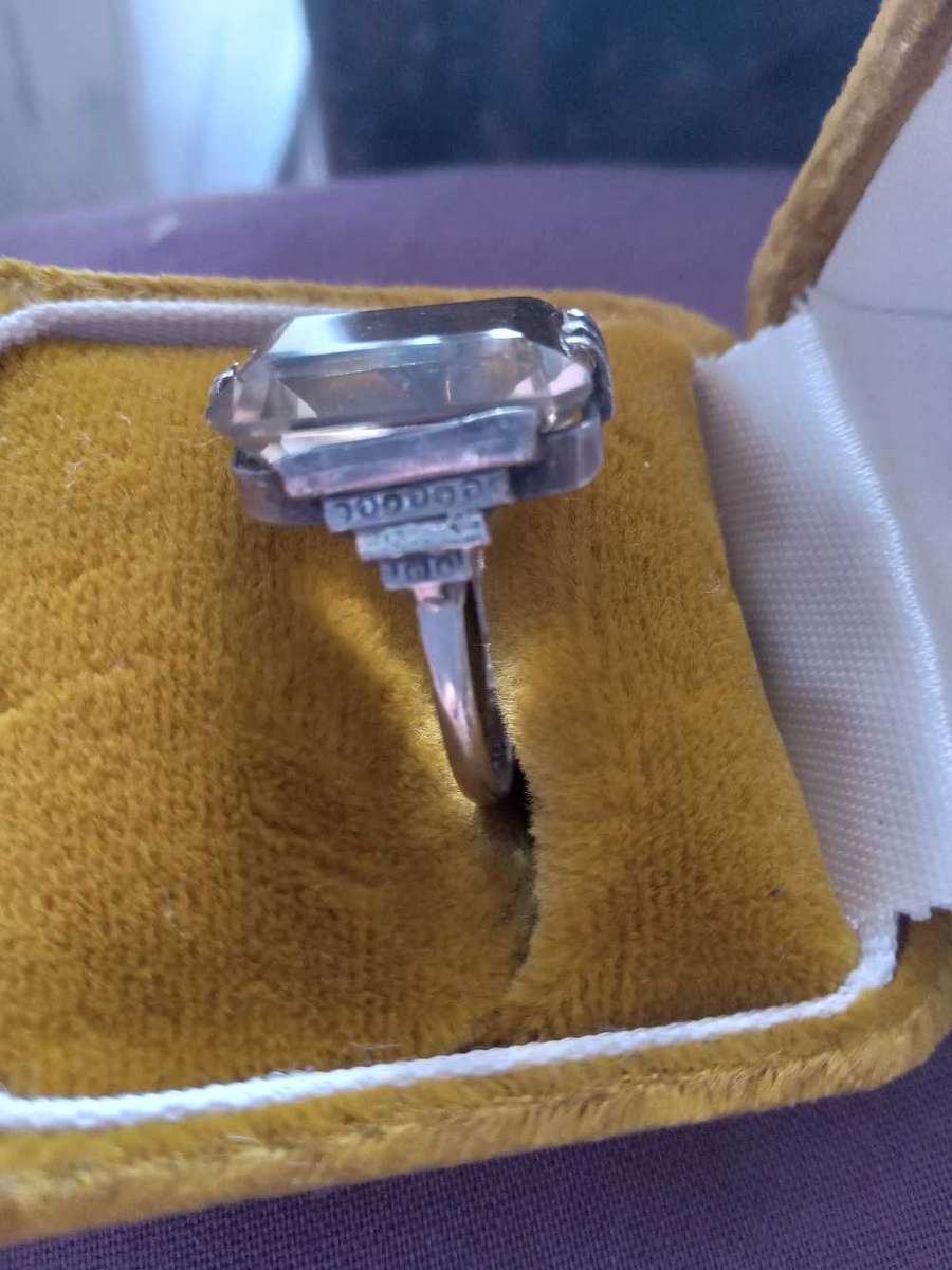 Vintage 9ct Gold 935 Silver And A Genuine Citrine Gemstone Ring