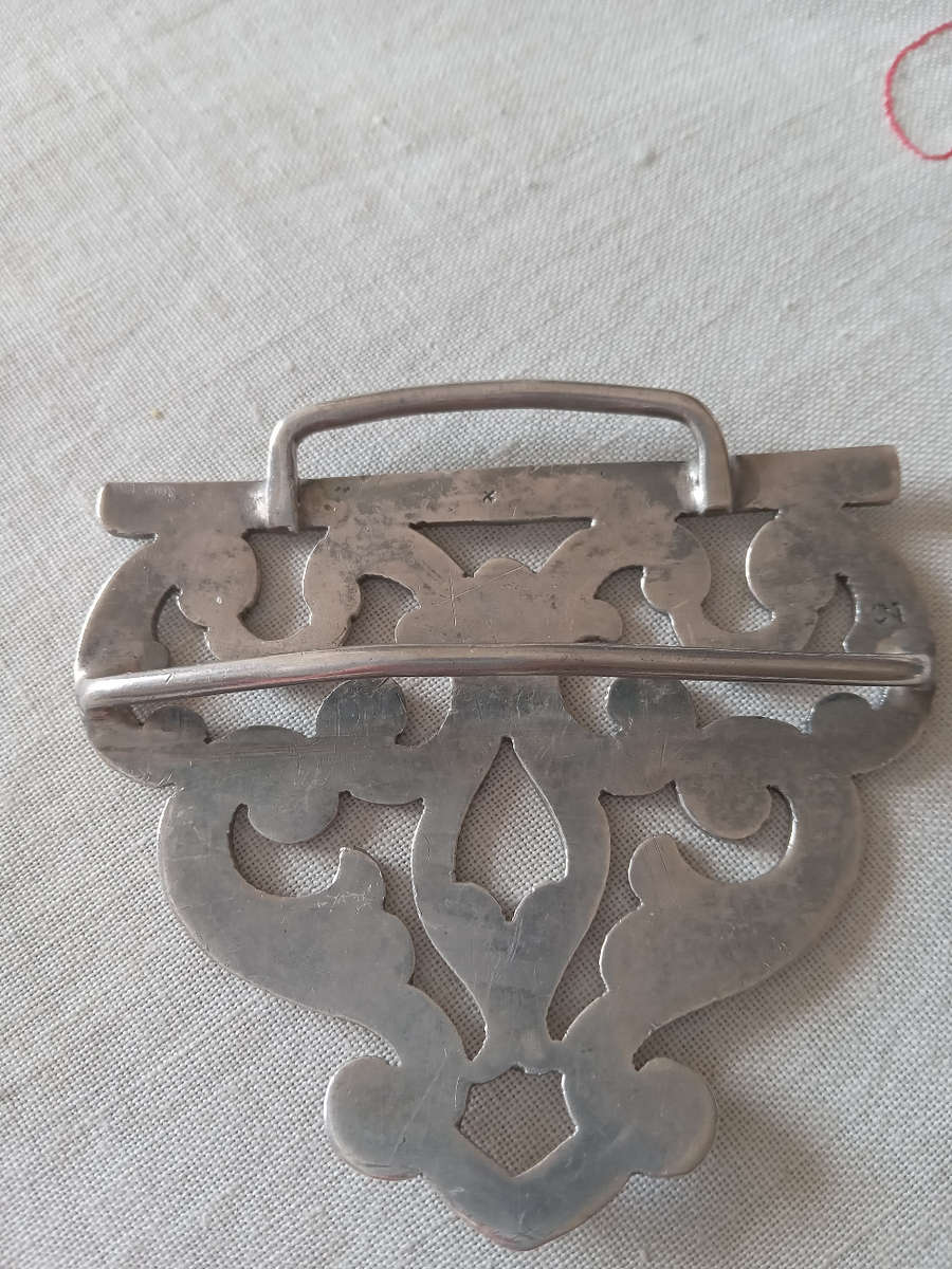 Antique Hallmarked Silver Half Of A Nurse's Belt Buckle