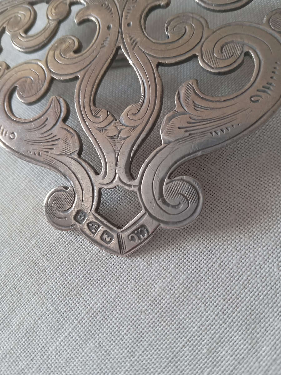 Antique Hallmarked Silver Half Of A Nurse's Belt Buckle