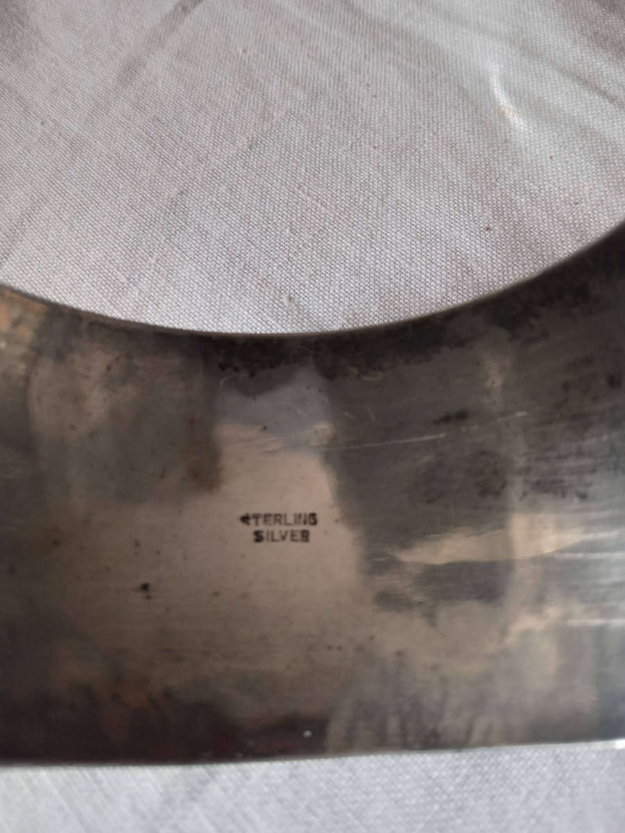 Rare Vintage Sterling Silver Etched Chinese Cuff Bangle