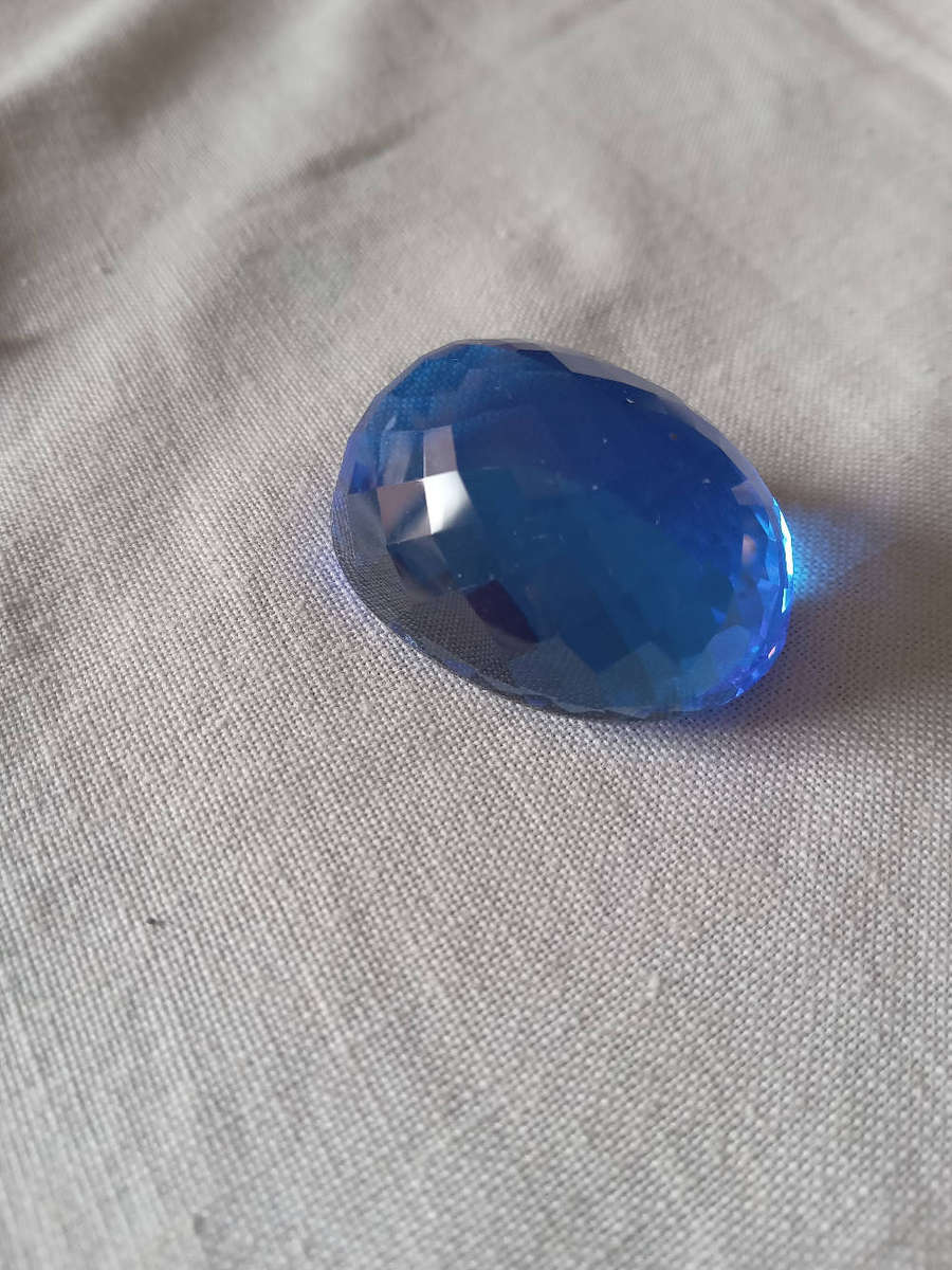 Large Sparkling 78ct Royal Blue Quartz Gemstone