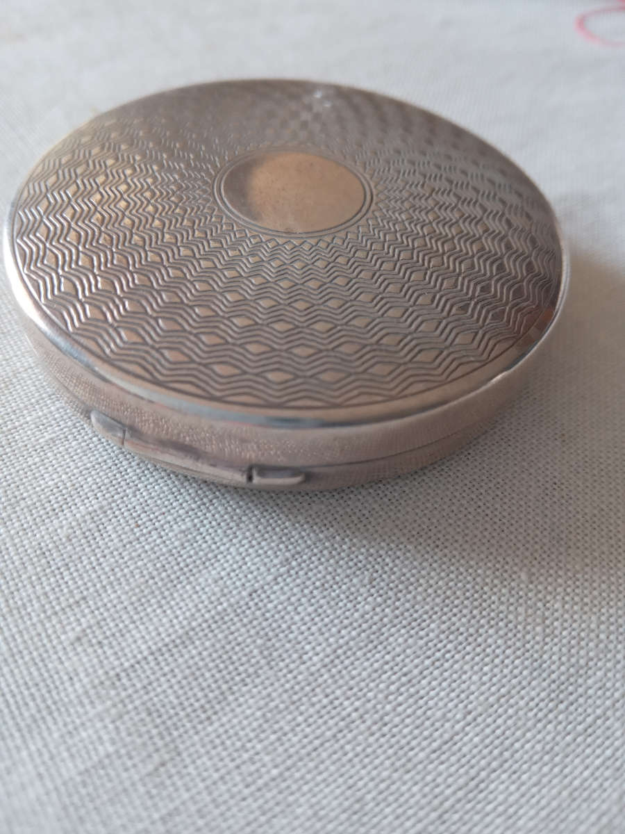 Antique Hallmarked Silver Powder Compact
