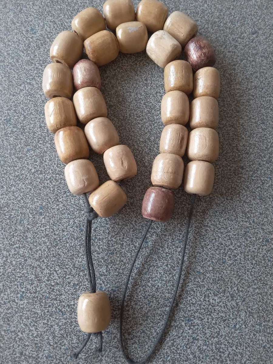 Vintage Olive Wood Barrel Bead Prayer Beads