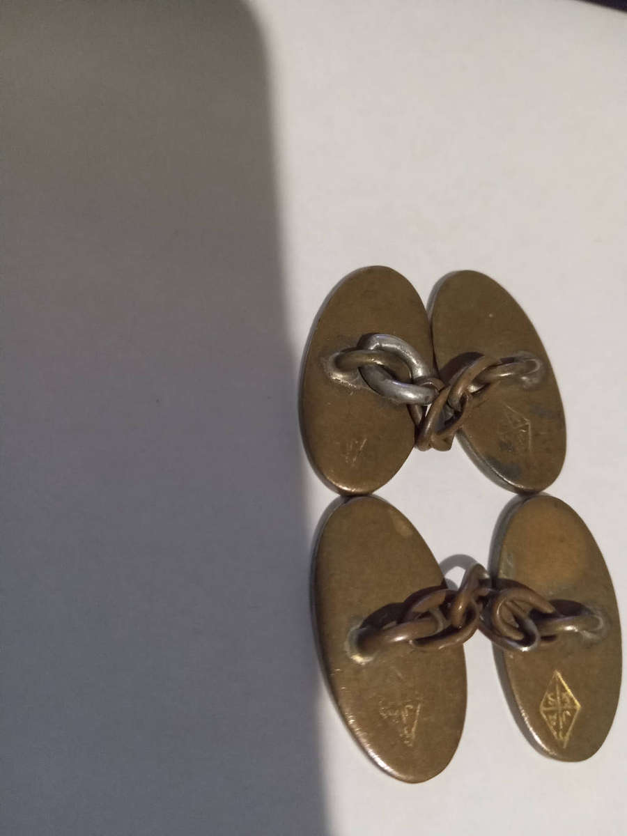 Antique 9ct Rose Gold Front ScottishThistle Cufflinks