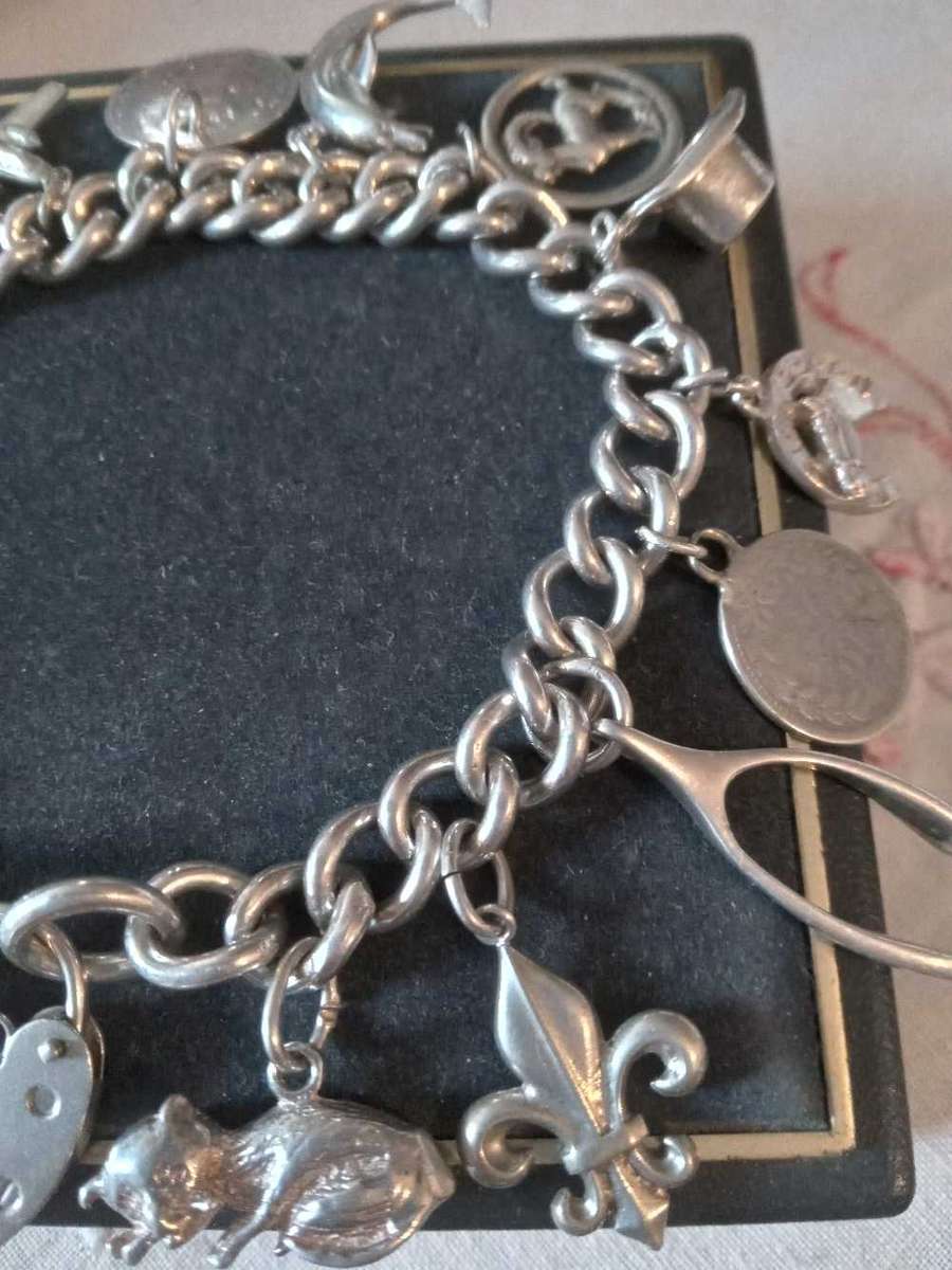 Vintage Sterling Silver Charm Bracelet