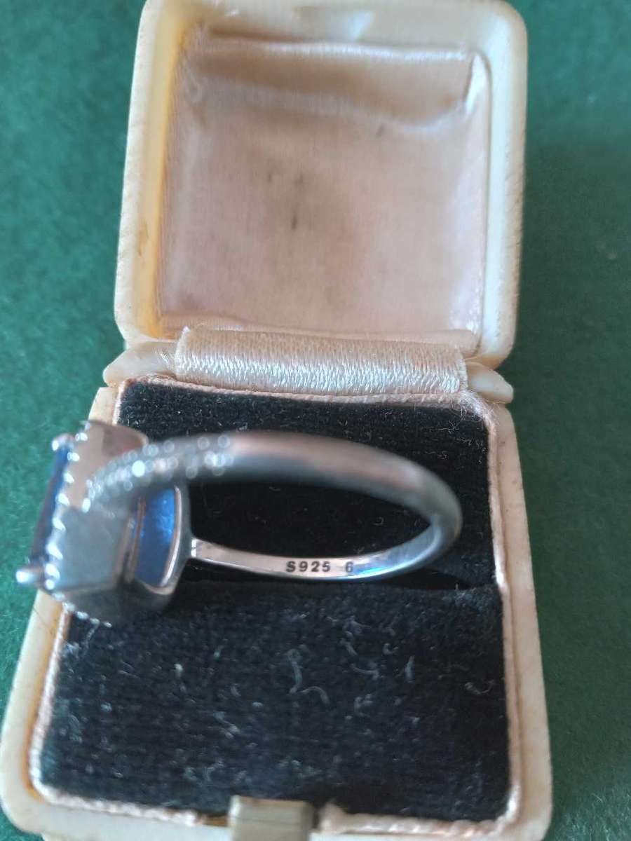 Sterling Silver Blue Gemstone Ring