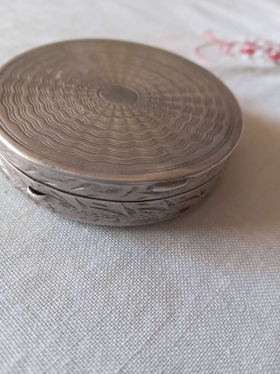 Antique Hallmarked Silver Powder Compact