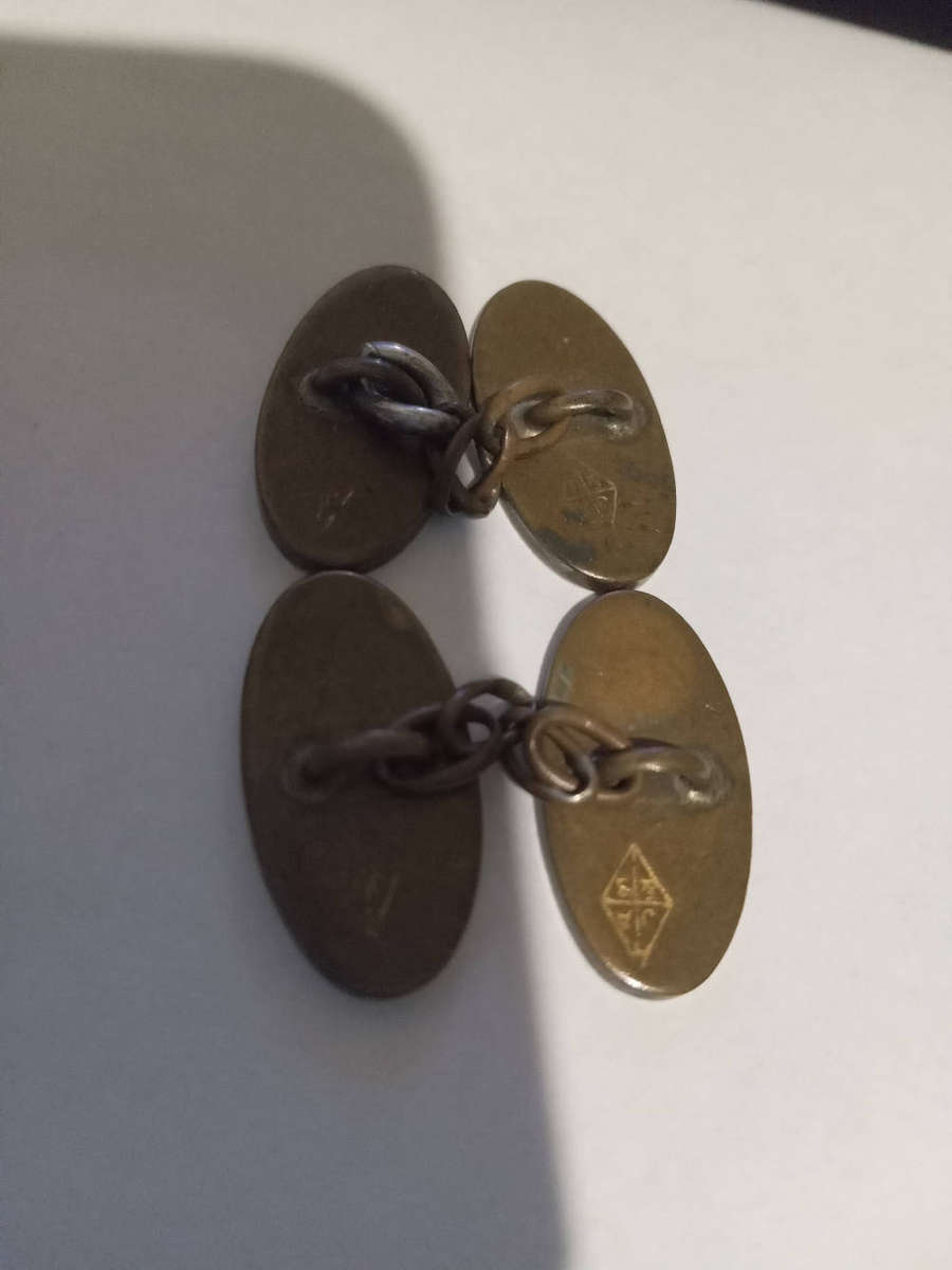 Antique 9ct Rose Gold Front ScottishThistle Cufflinks