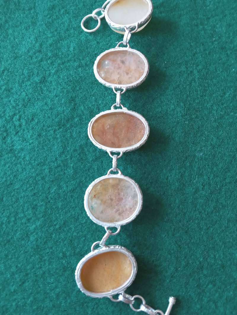 Large Oval Cut Genuine Yellow Calcite Bracelet