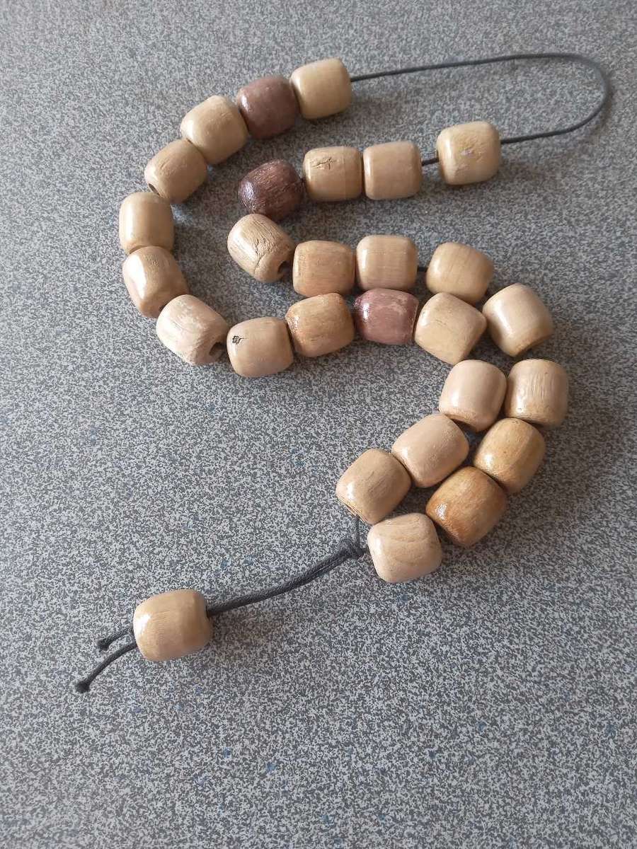 Vintage Olive Wood Barrel Bead Prayer Beads