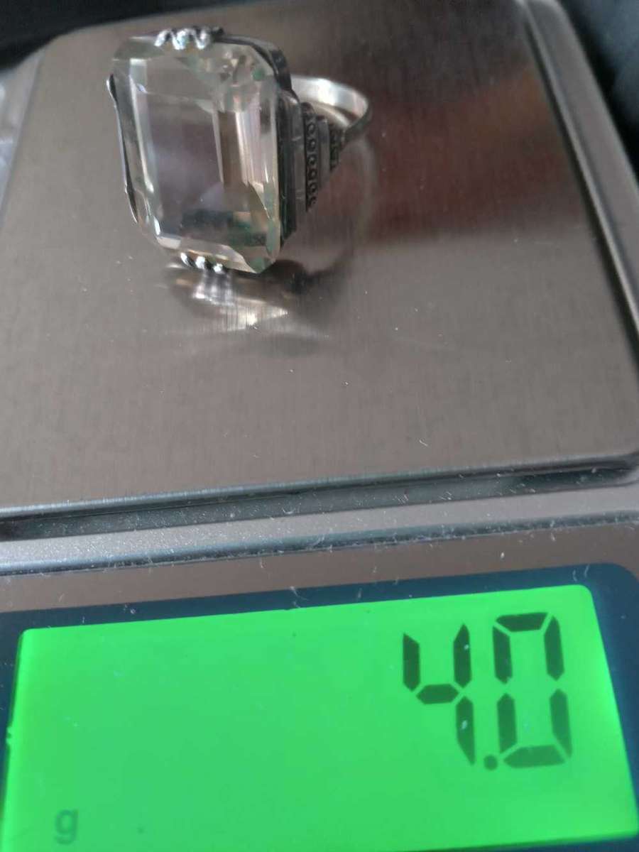 Vintage 9ct Gold 935 Silver And A Genuine Citrine Gemstone Ring