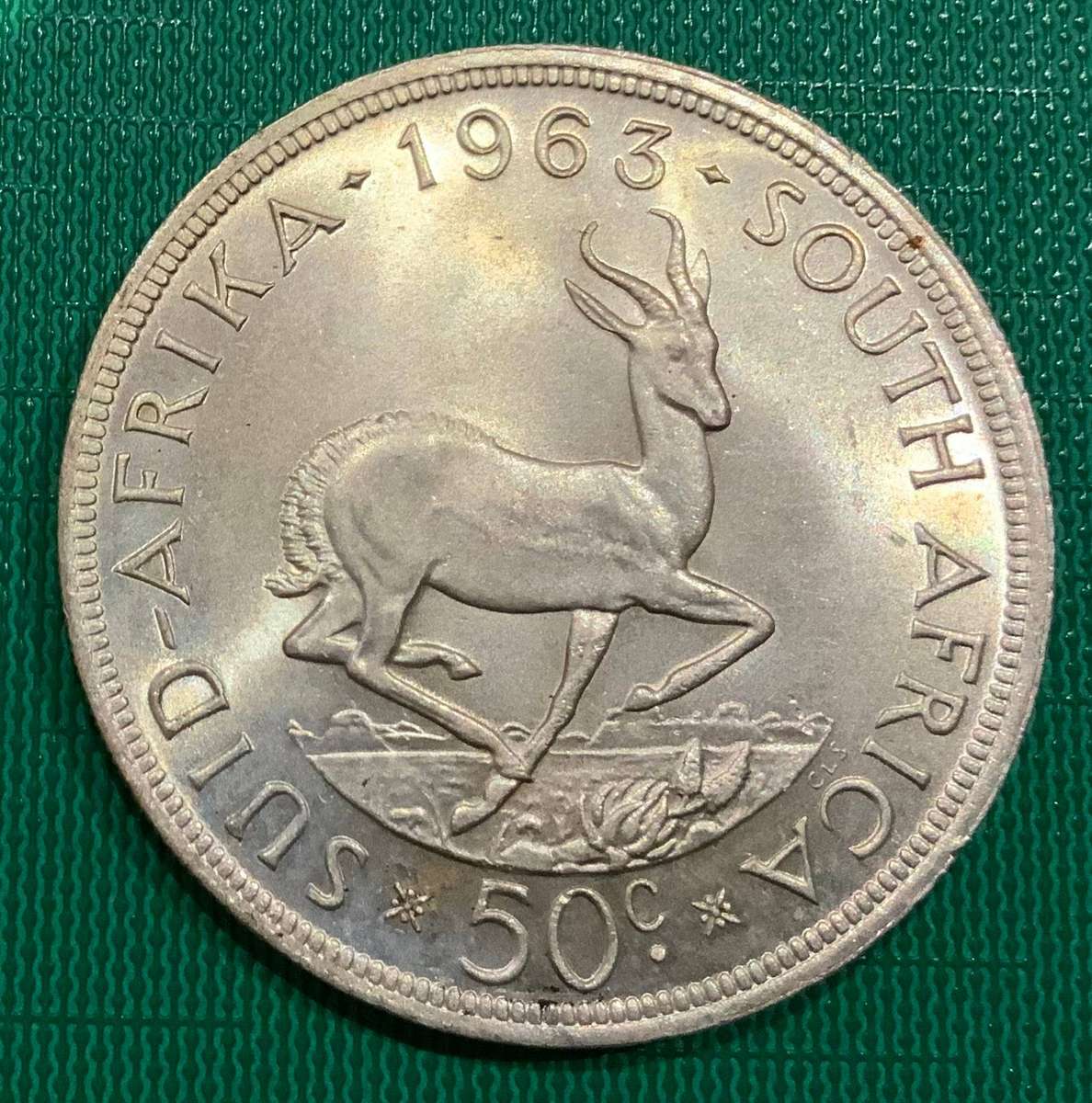 South Africa 1963 Silver 50c Coin
