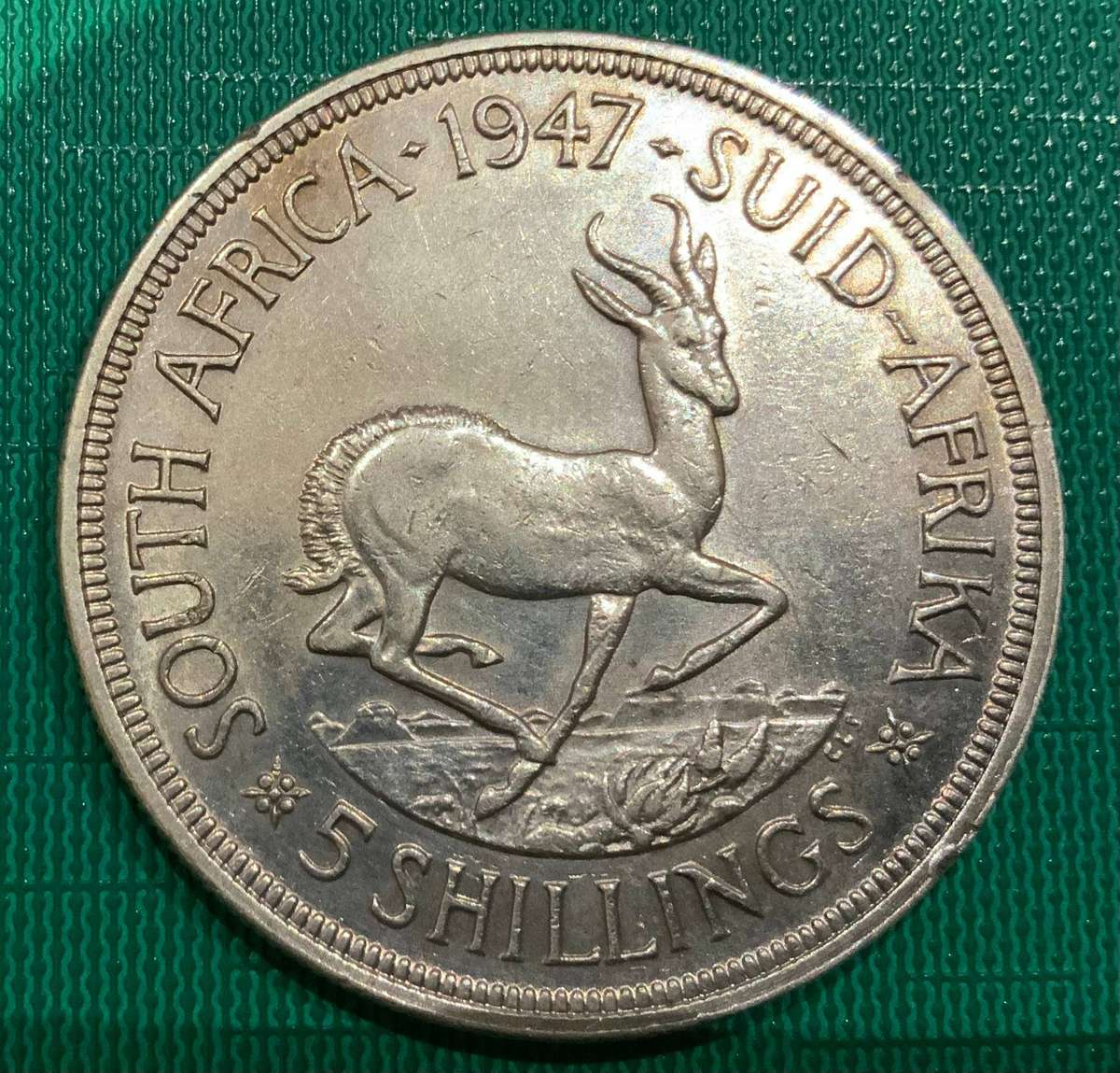 1947 South Africa 5 Shilling Coin