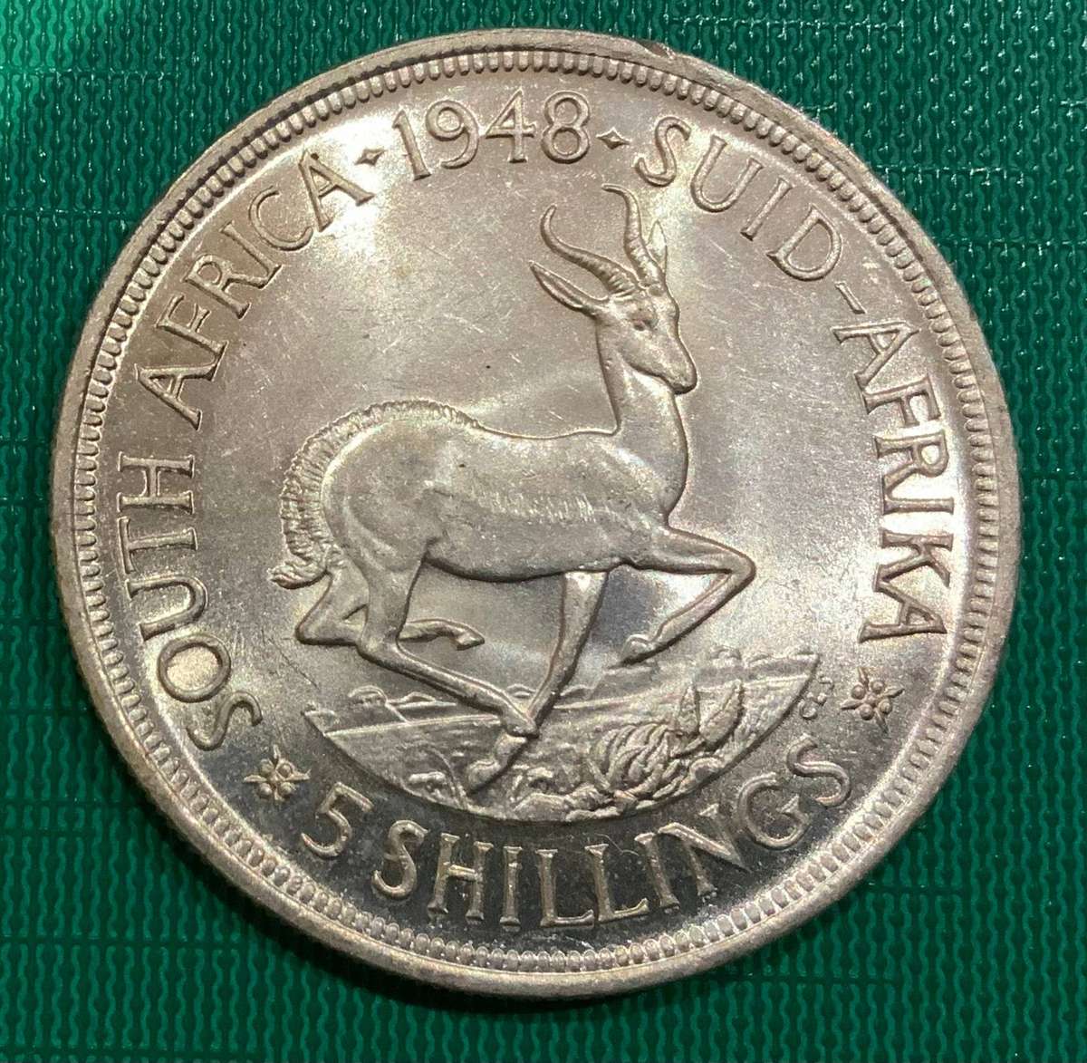 1948 South Africa 5 Shilling Coin