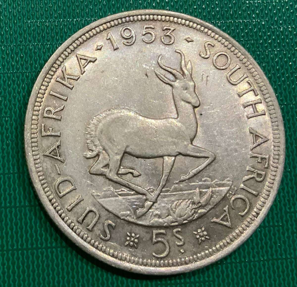 1953 South Africa 5 Shilling Coin