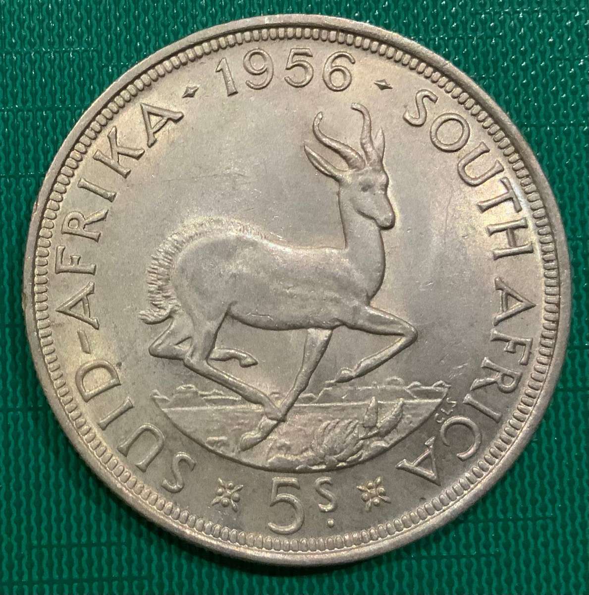 1956 South Africa 5 Shilling Coin
