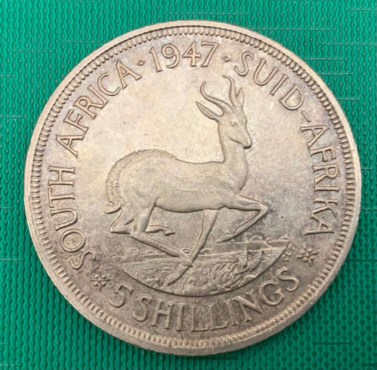 1947 South Africa 5 Shilling Coin