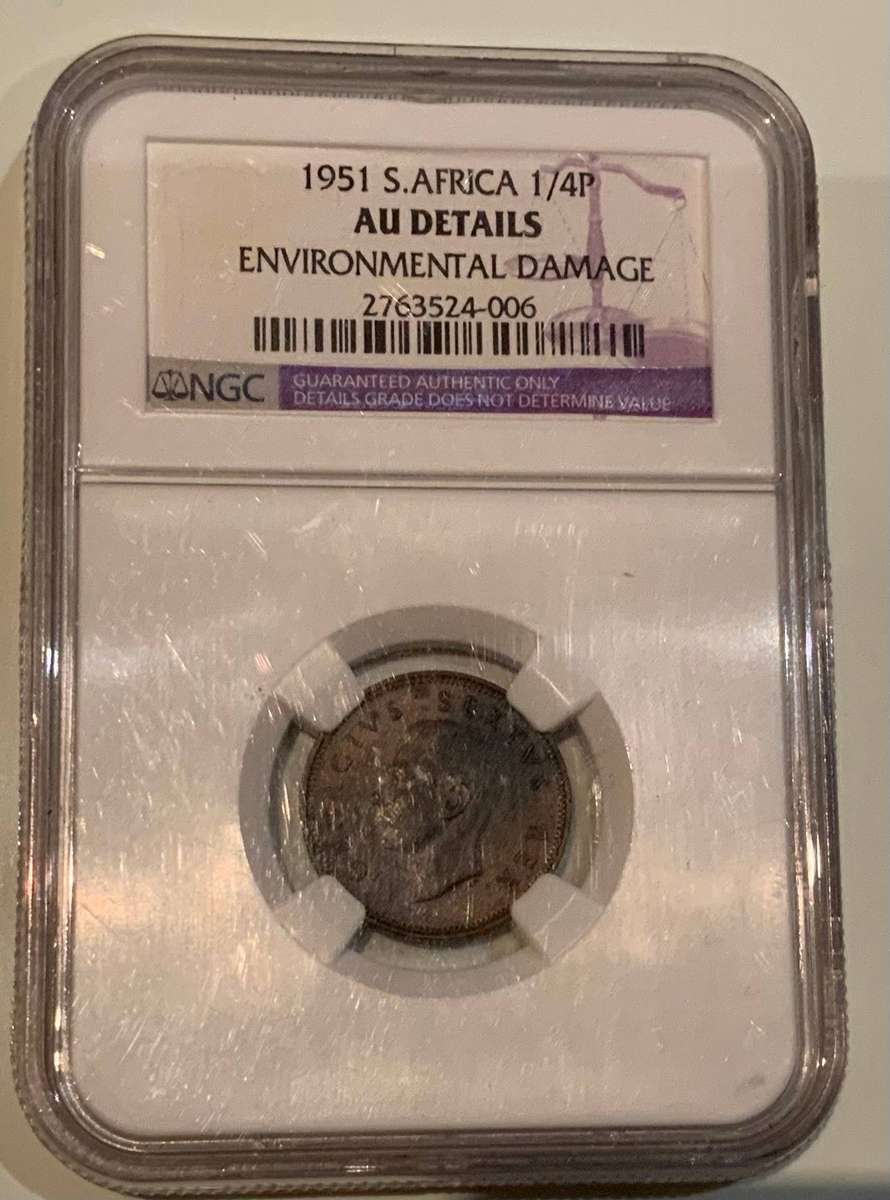 1951 South Africa 1/4P Coin