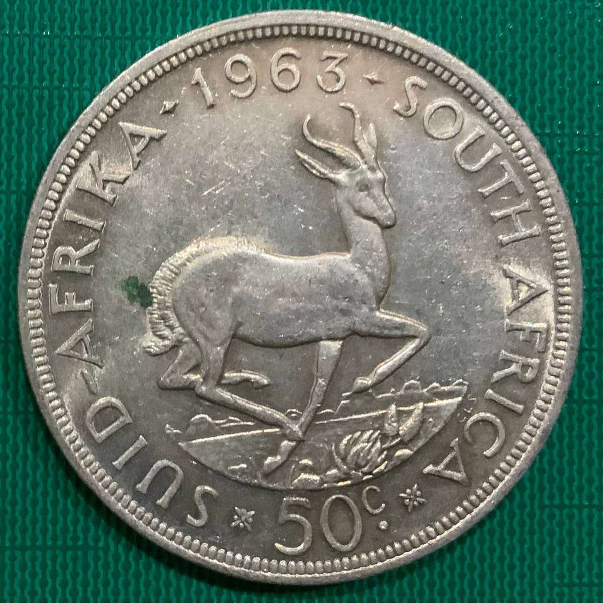 South Africa 1963 Silver 50c Coin