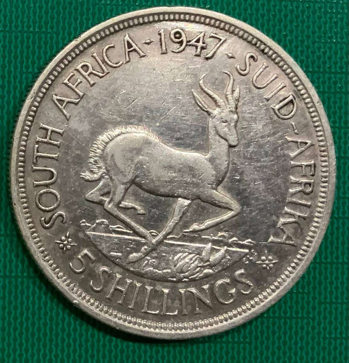 1947 South Africa 5 Shilling Coin